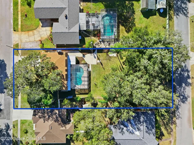 an aerial view of multiple house