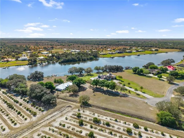 a view of a lake with outdoor space