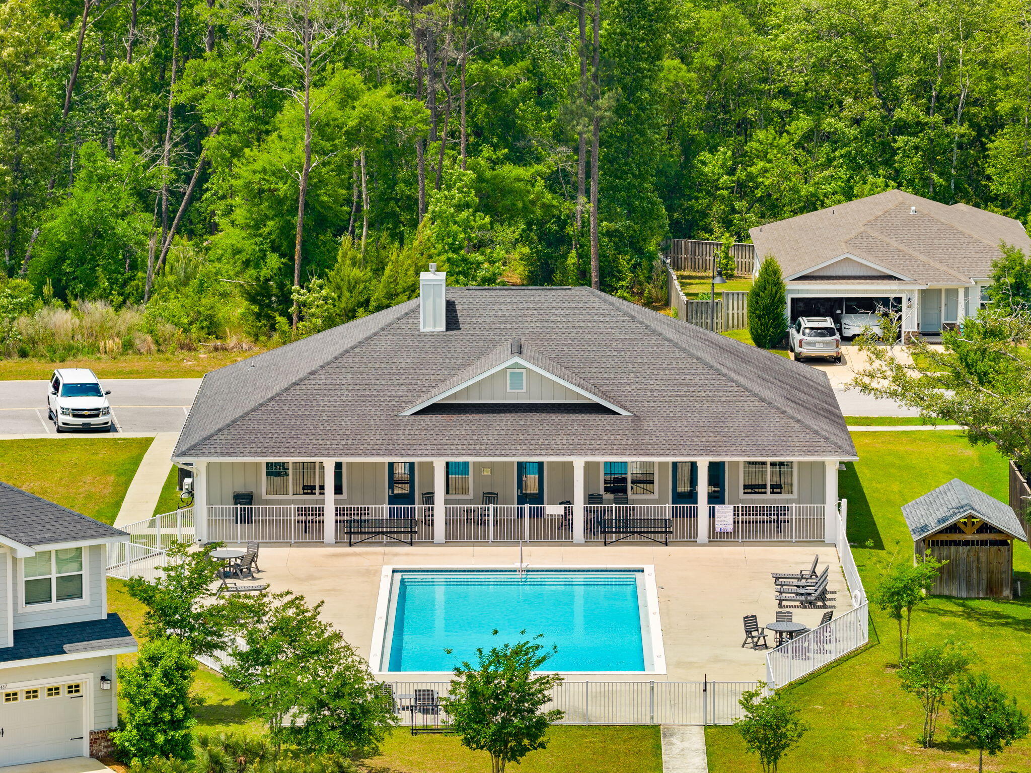 120 Brandywine Road Freeport, FL 32439 - Photo 54 of 55 a aerial view of a house with swimming pool