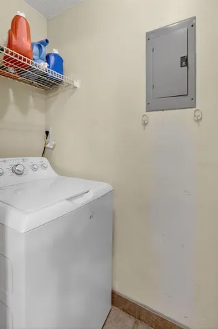 a view of a balcony with an outdoor space