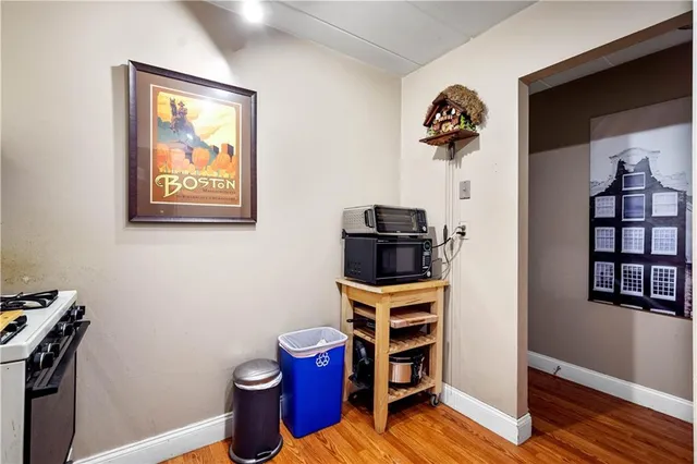 a view of workspace with cabinets