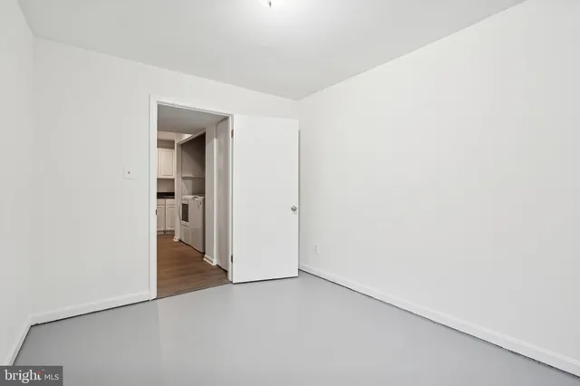 an empty room with closet