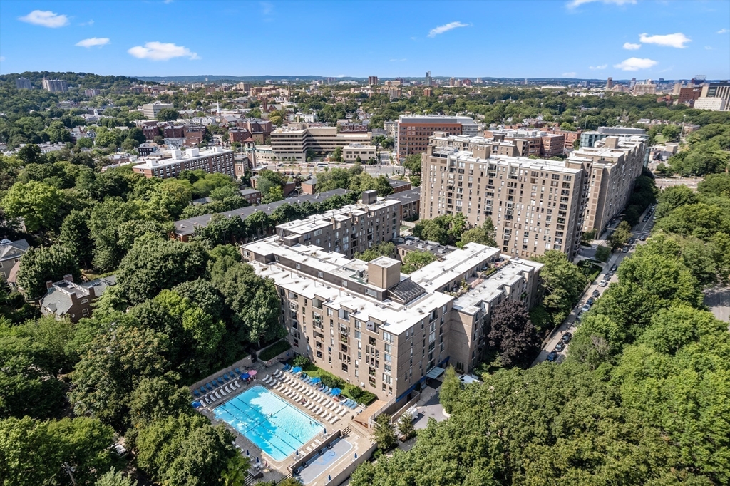 33 Pond Avenue, Unit 523 Brookline, MA 02445 - Photo 26 of 31 an aerial view of a city with lots of residential buildings