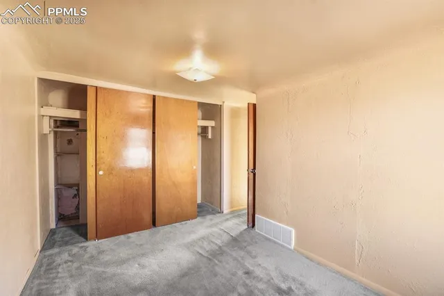 a view of a room with closet