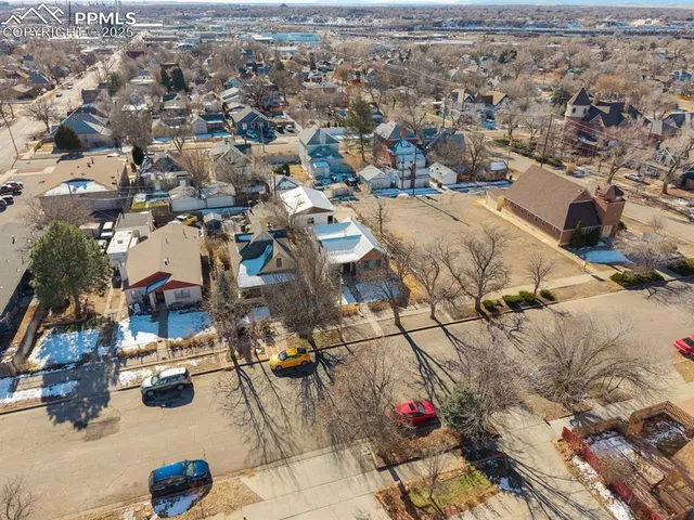 an aerial view of a city