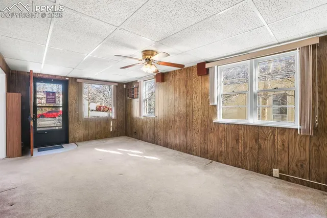 a view of a livingroom with a window