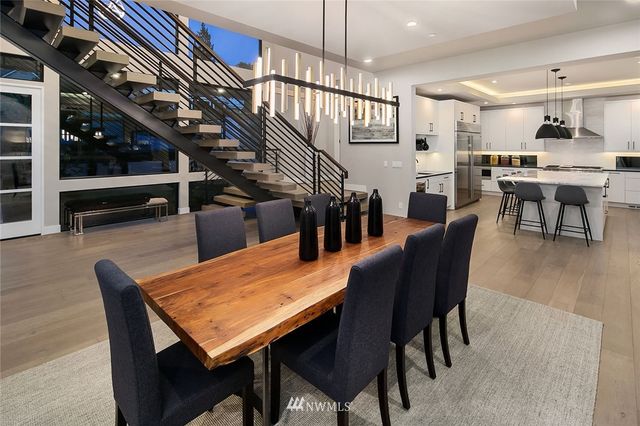 a view of a dining area with furniture