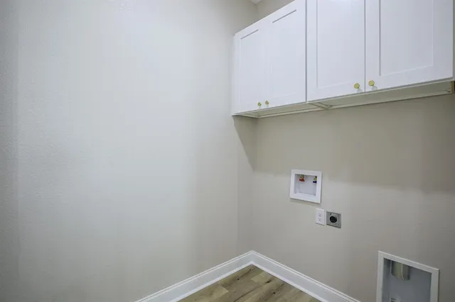 a view of a cabinets