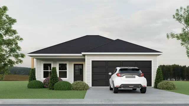 a car parked in front of house