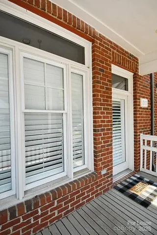 a front view of a house with a window