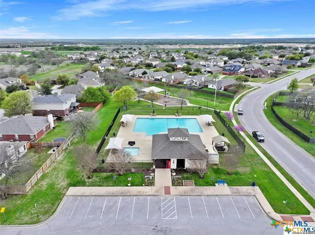a view of a park with slide