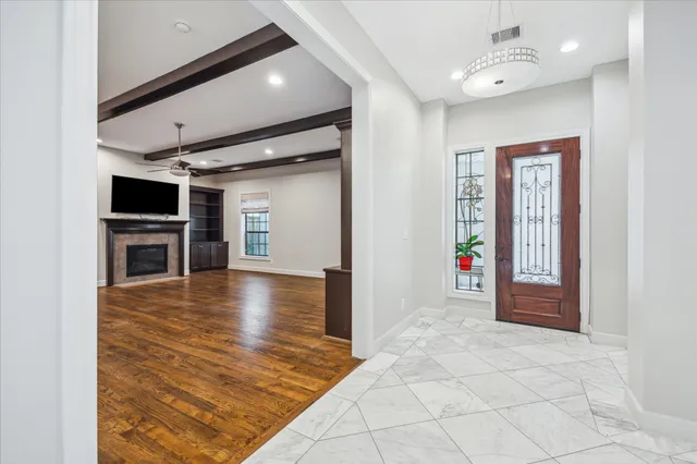 a view interior of the house with wooden floor