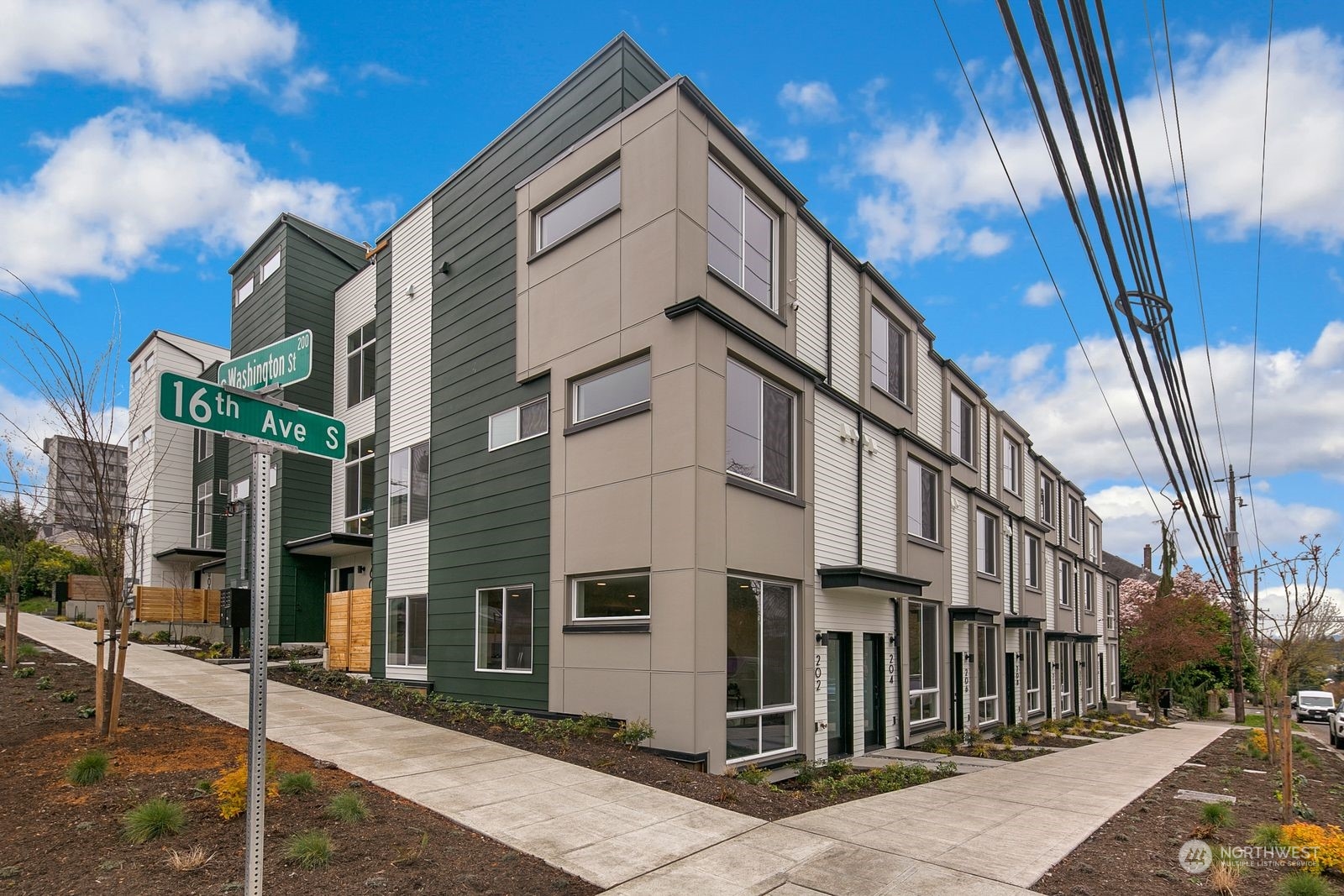 a view of a building with many windows