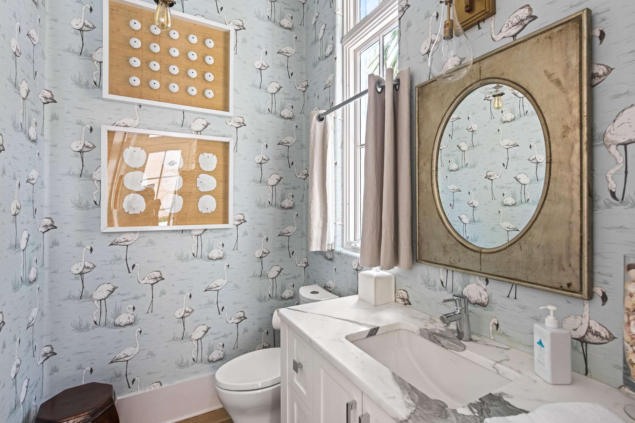 188 Round Road Inlet Beach, FL 32461 - Photo 23 of 98 a bathroom with a toilet a sink and a mirror