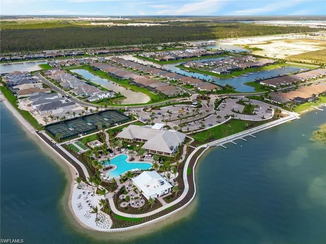 a view of a swimming pool with an ocean view