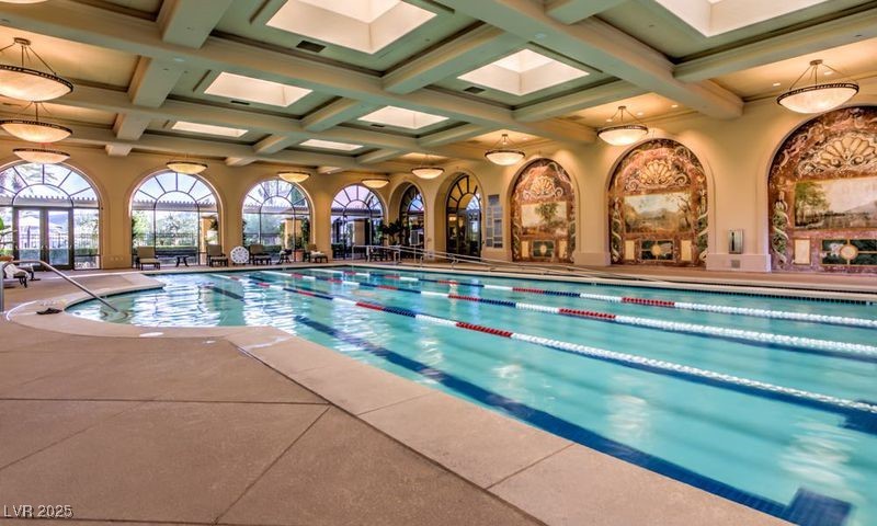 5015 Rivedro Street Las Vegas, NV 89135 - Photo 46 of 63 "An impressive indoor facility featuring a lap pool and dedicated space for water aerobics, complemented by a relaxing indoor spa to rejuvenate after your workout."
