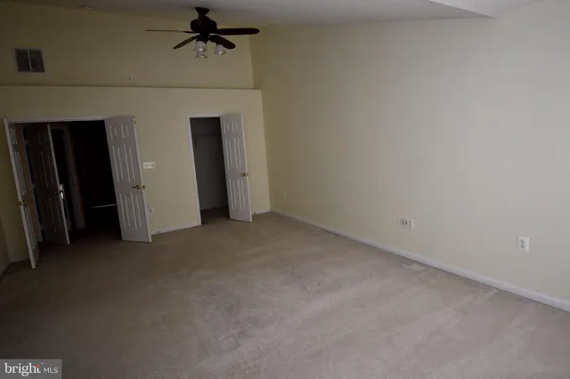 an empty room with closet