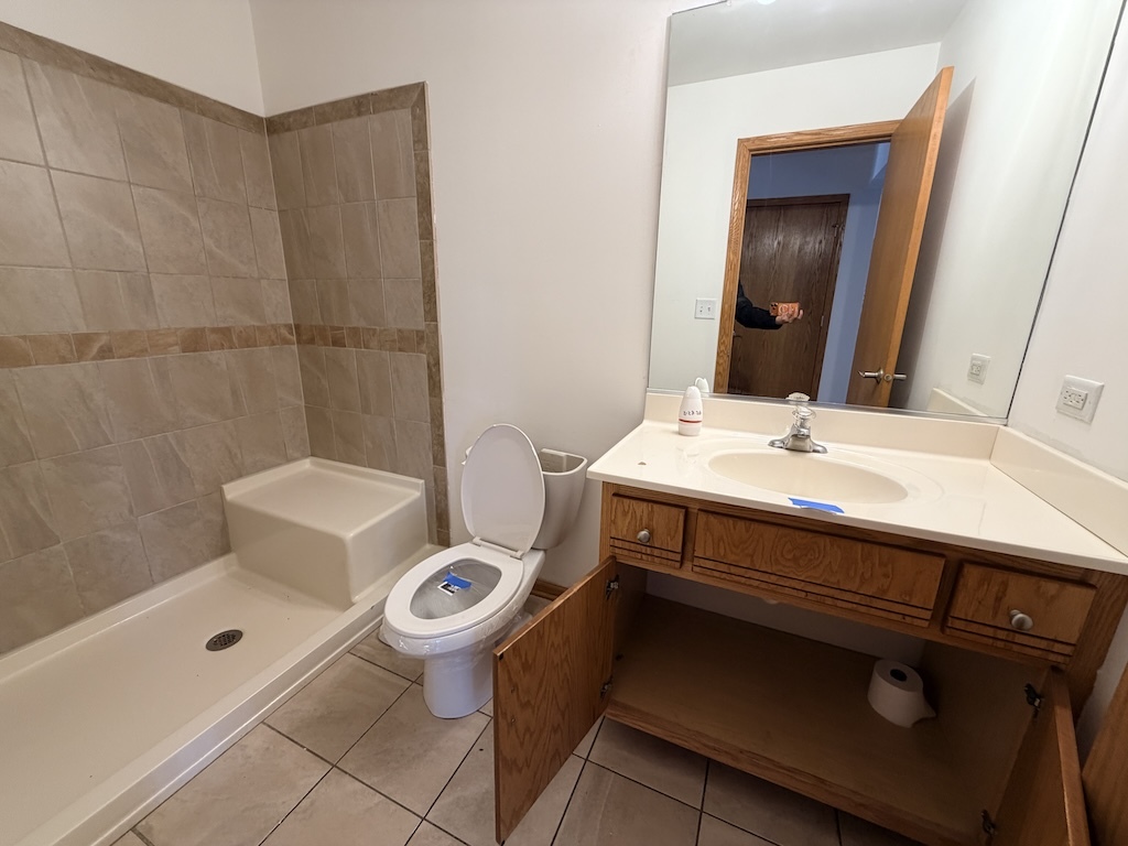 22503 State Street Steger, IL 60475 - Photo 6 of 20 a bathroom with a sink a toilet and shower