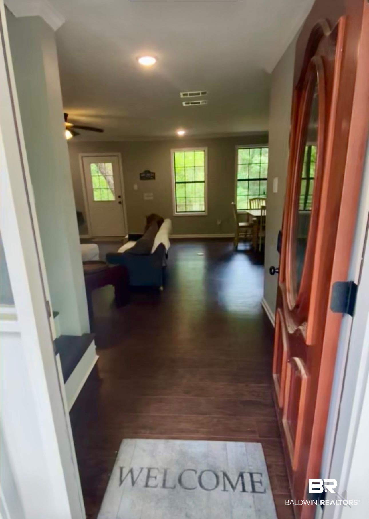 1302 Oak Street Daphne, AL 36526 - Photo 4 of 34 Hallway with dark wood-style floors and recessed lighting