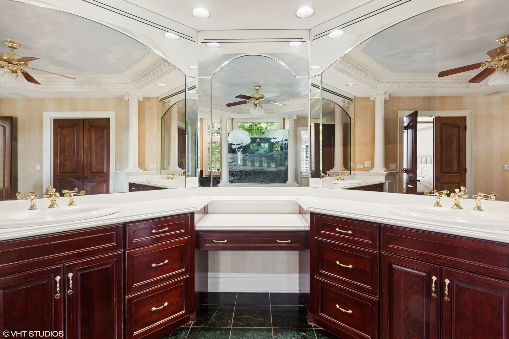 5N195 Dover Hill Road St. Charles, IL 60175 - Photo 17 of 42 a bathroom with a sink vanity granite and a mirror