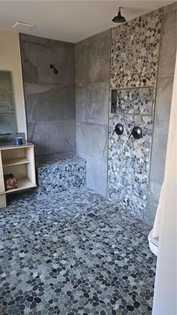 a bathroom with a shower