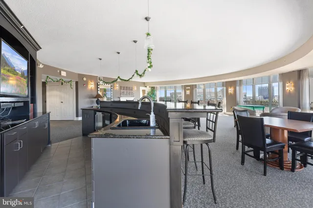 a view of a terrace with seating area