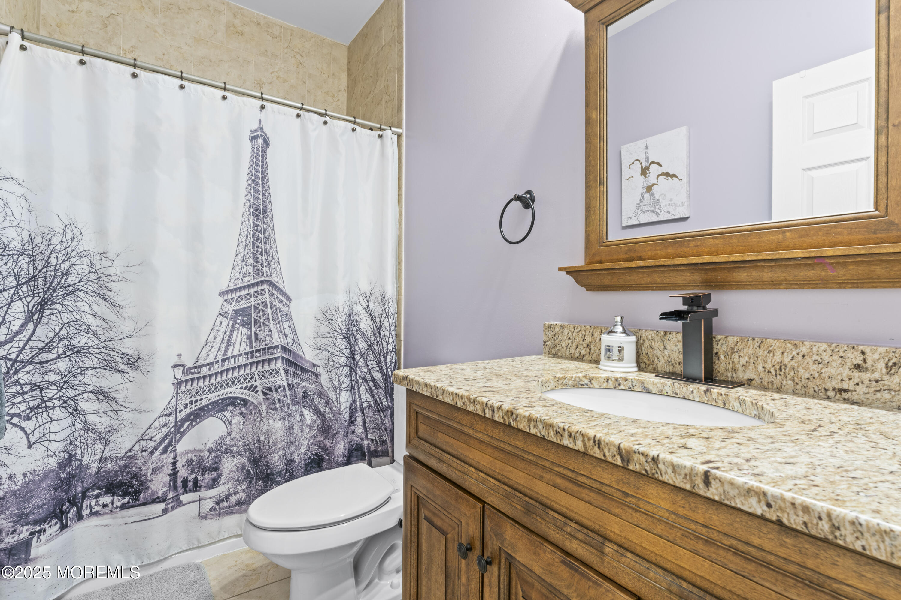 206 Hawthorne Lane Barnegat, NJ 08005 - Photo 21 of 49 a bathroom with a granite countertop sink and a mirror