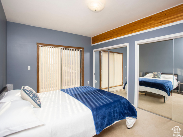 588 Raspberry Patch Road Garden City, UT 84028 - Photo 38 of 74 Bedroom featuring carpet flooring and two closets