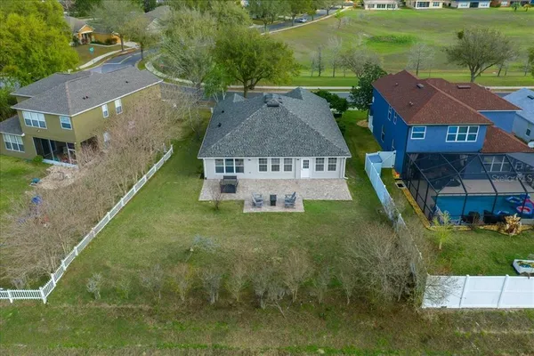 an aerial view of a house