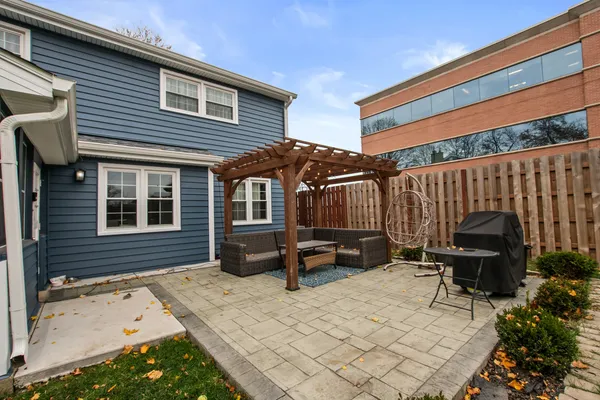 a outdoor view with a sitting space