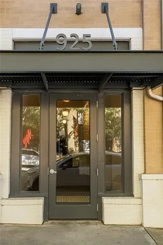 a living room with a fireplace