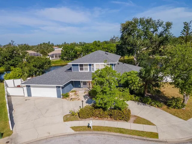 an aerial view of a house