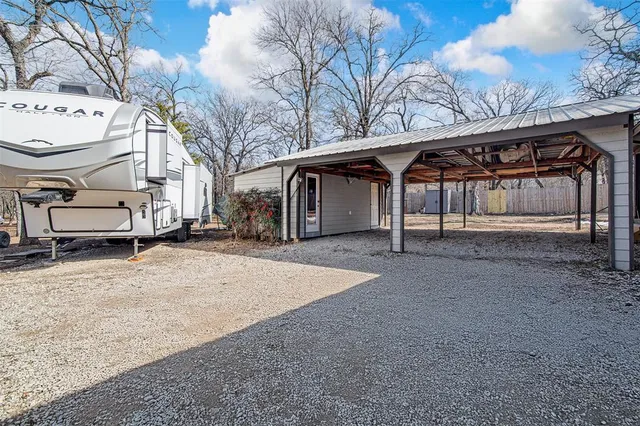a view of empty space with trees