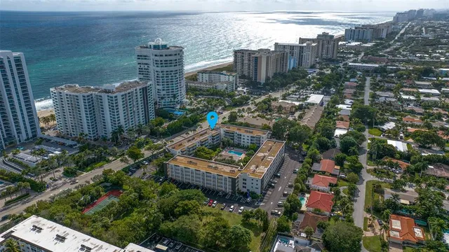a view of a city with tall buildings