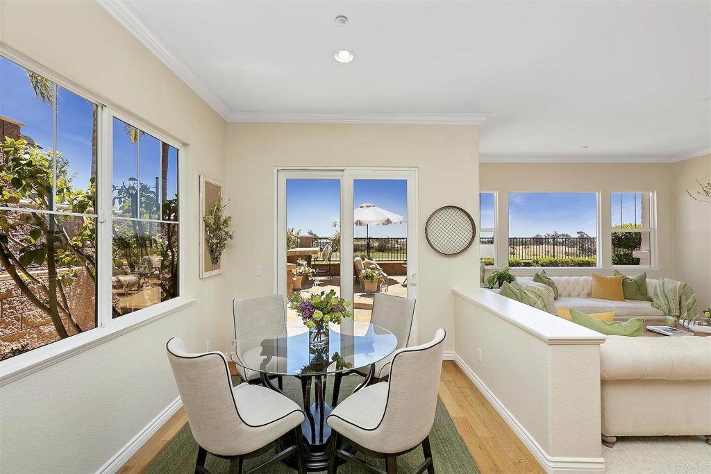 1435 Ravean Court Encinitas, CA 92024 - Photo 23 of 48 a view of a dining room with furniture window and wooden floor