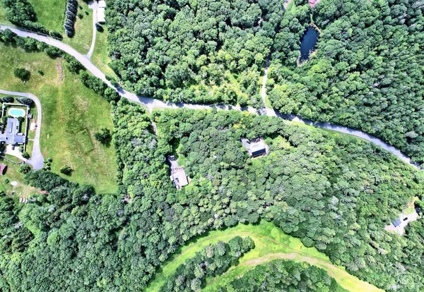 a view of a lush green field