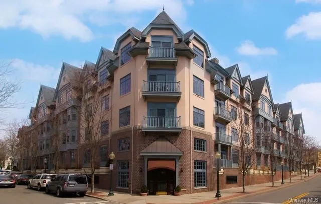 a view of a building with a street