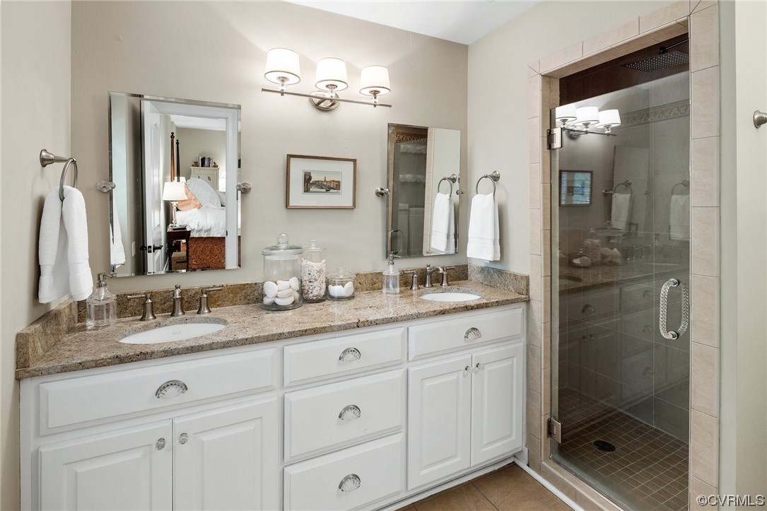 2921 Barrow Place Midlothian, VA 23113 - Photo 21 of 41 a bathroom with a granite countertop sink mirror and double