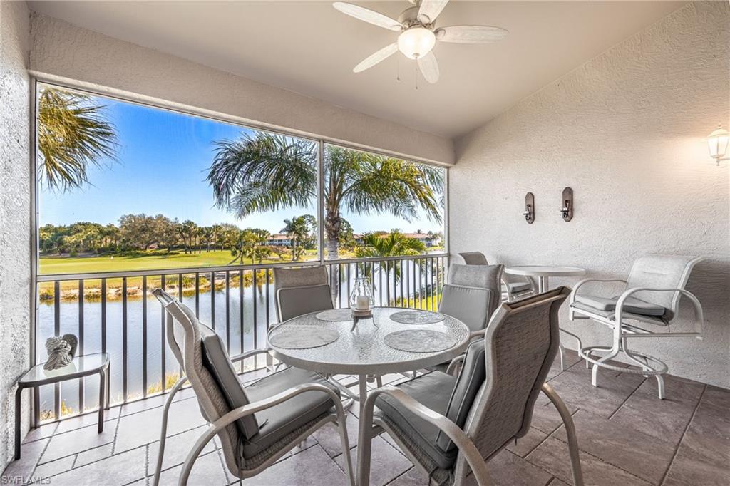 9209 Spring Run Boulevard, Unit 2003 Estero, FL 34135 - Photo 17 of 32 a view of a dining room with furniture window and outside view