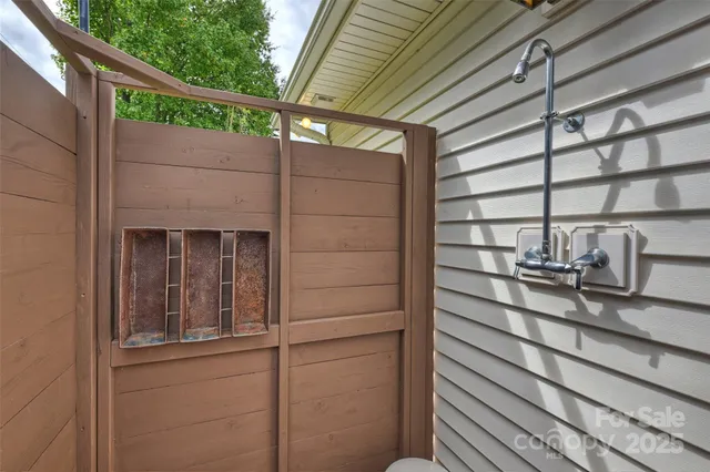 a view of a door and a window