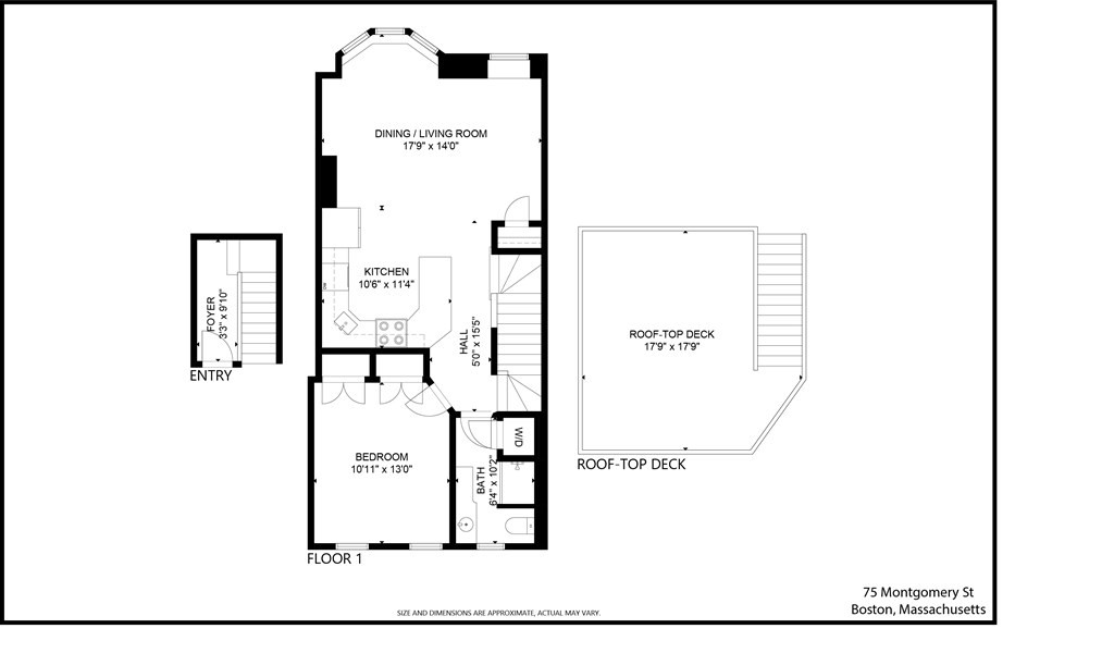 75 Montgomery Street, Unit 4 Boston, MA 02116 - Photo 14 of 14 a picture of a floor plan