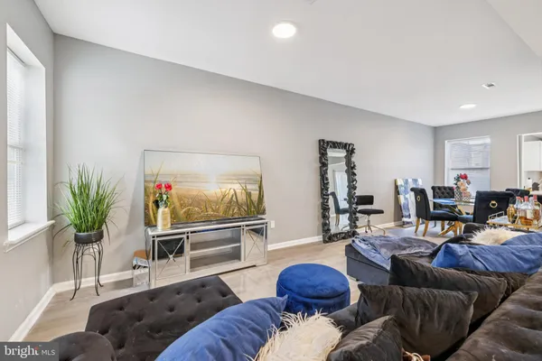 a living room with furniture