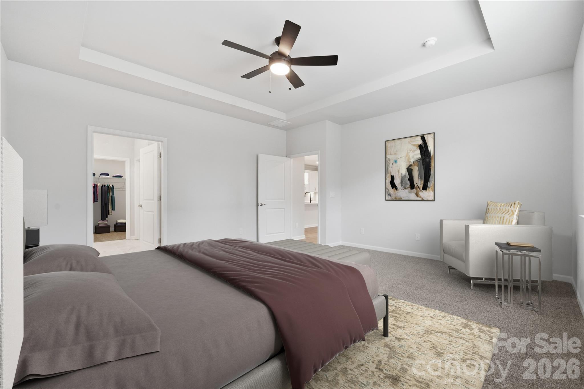 1100 Arundle Road Sherrills Ford, NC 28673 - Photo 8 of 35 a bedroom with a bed and a chandelier