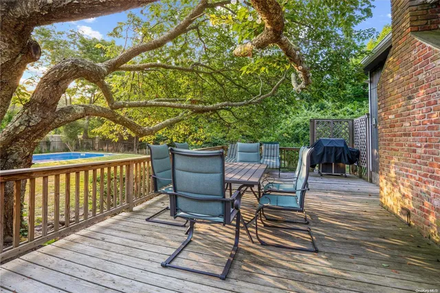 a view of a chairs on the deck