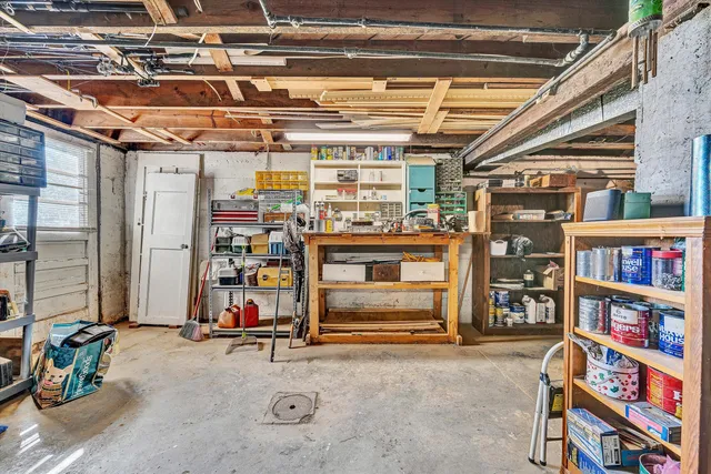 a view of a room with racks