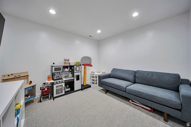 11730 South Shadow Lane Draper, UT 84020 - Photo 19 of 24 Game room with carpet and recessed lighting
