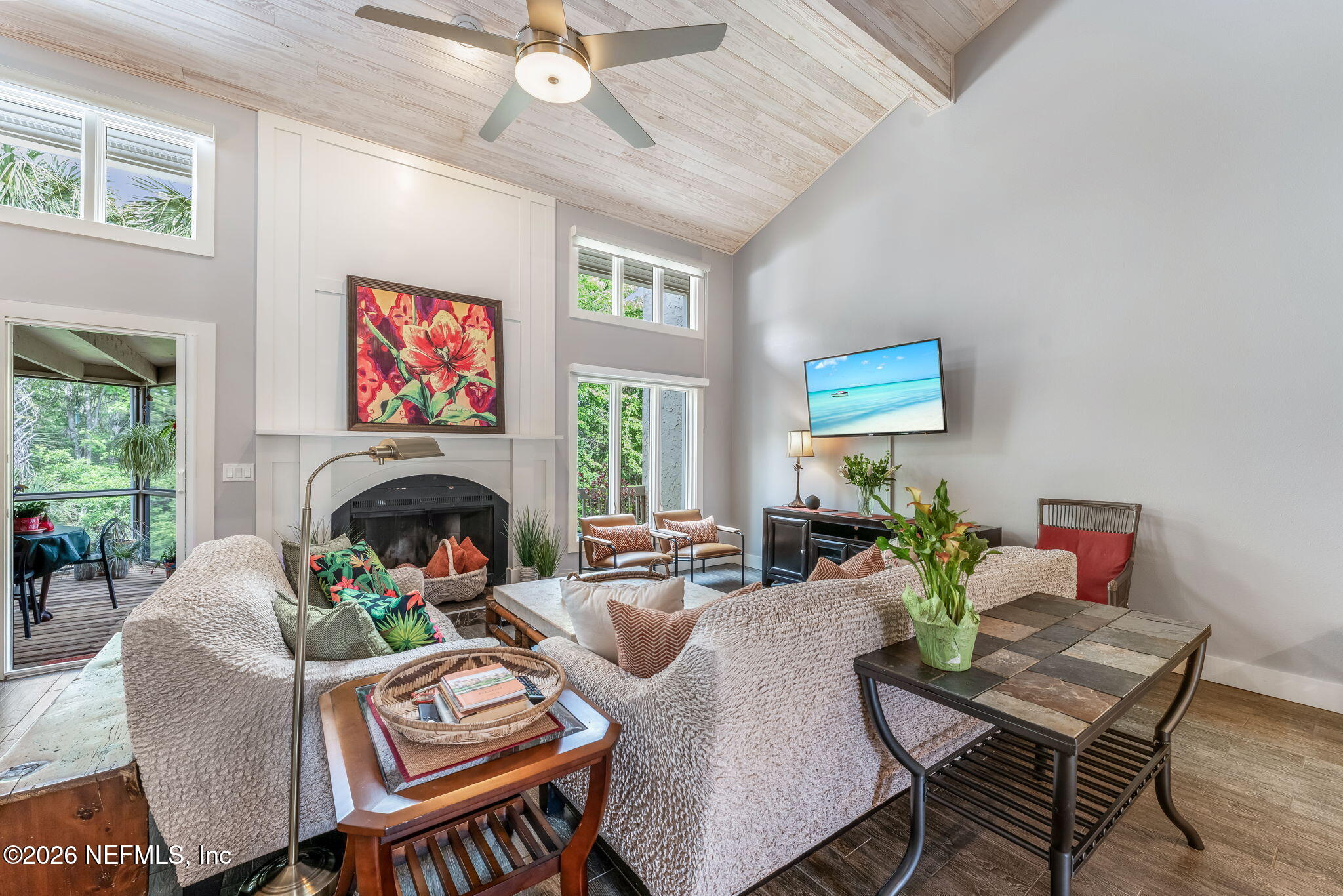 70 Fishermans Cove Road Ponte Vedra Beach, FL 32082 - Photo 18 of 60 a living room with furniture a fireplace and a flat screen tv