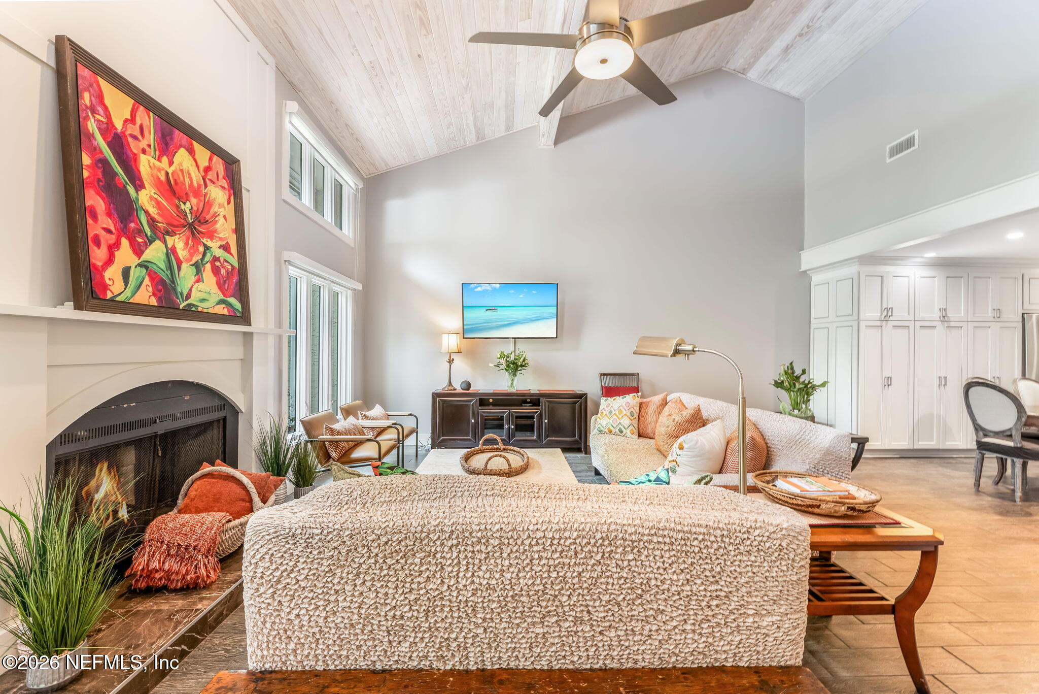 70 Fishermans Cove Road Ponte Vedra Beach, FL 32082 - Photo 21 of 60 a living room with furniture a fireplace and a flat screen tv