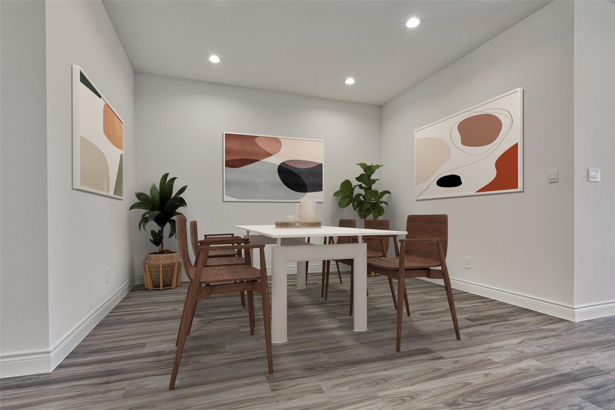 981 Youth Water Road Montgomery, TX 77316 - Photo 15 of 43 a view of a dining room with furniture and wooden floor
