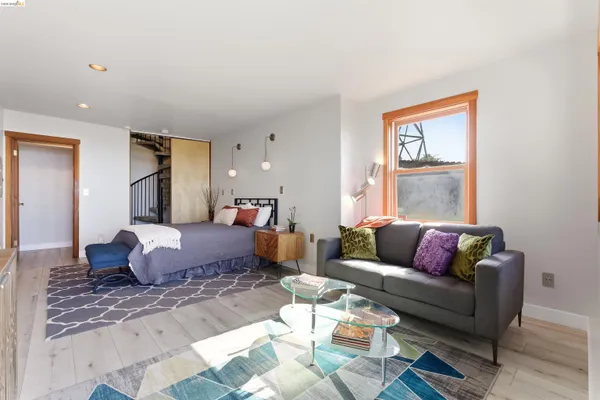 a view of a water heater and a floor to ceiling window